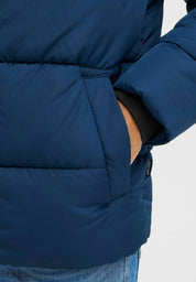 Jaqueta Puffer Ultraleve com Capuz - Azul
