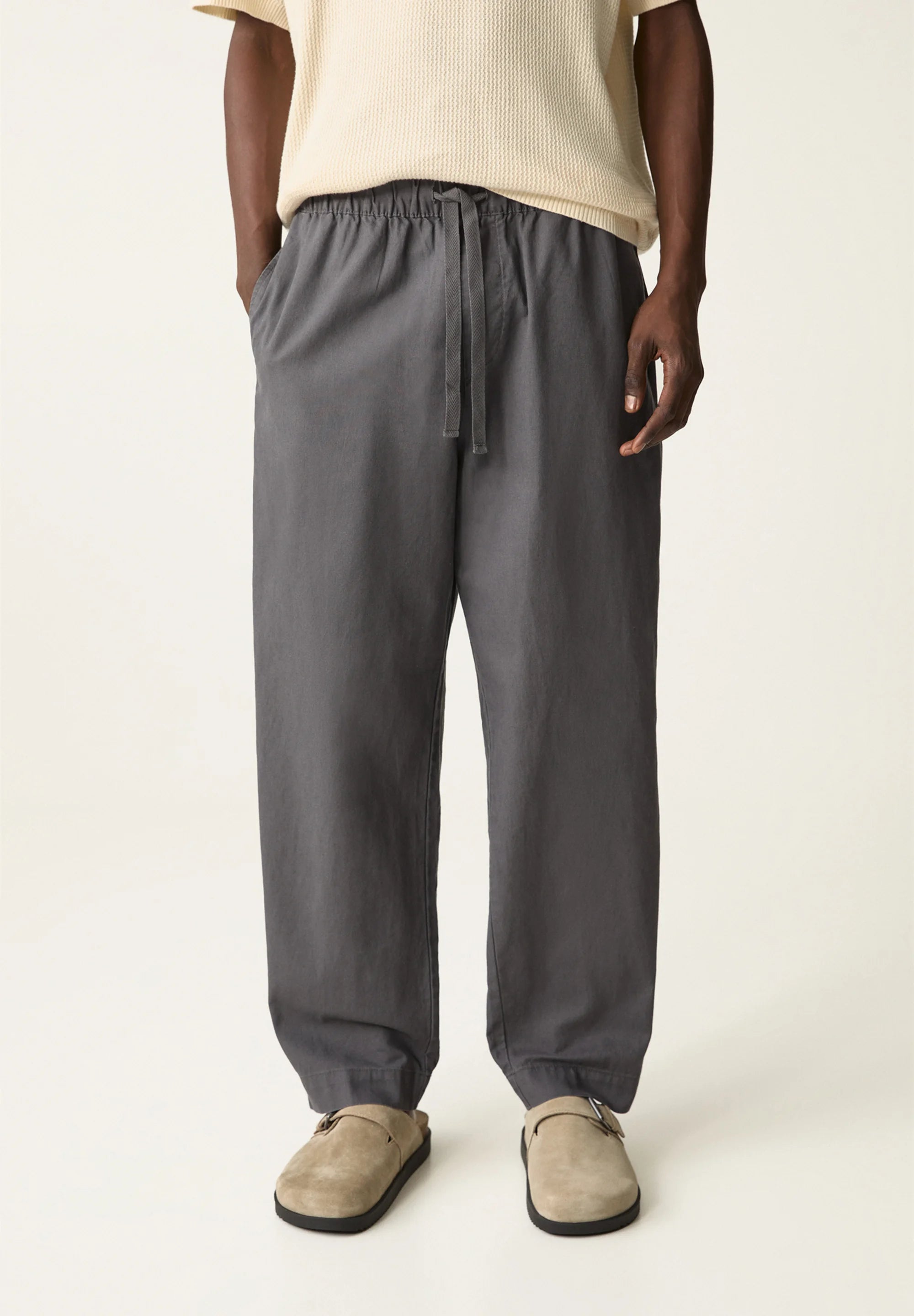 Calça Blend em Linho - Cinza escuro