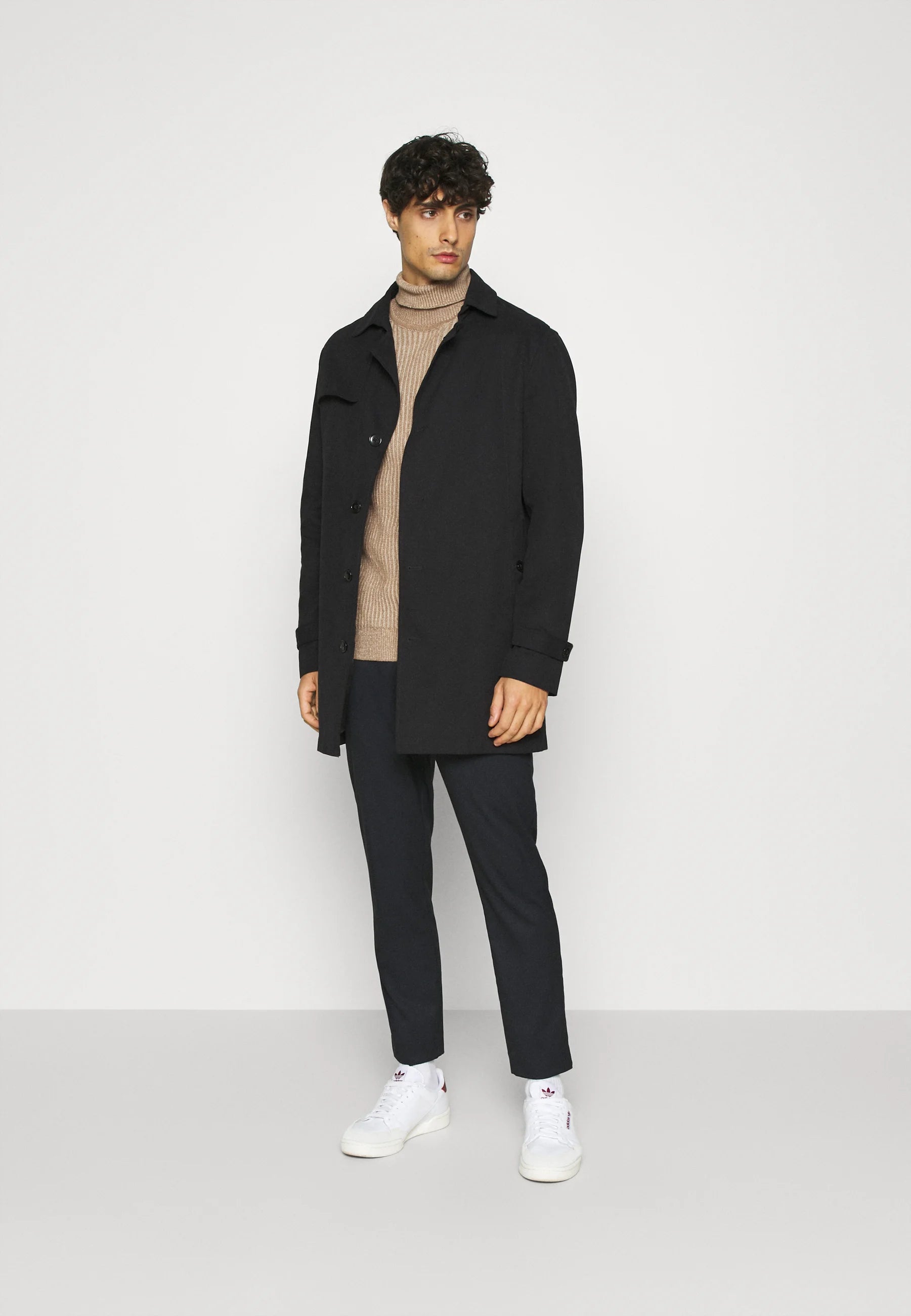 Suéter de Lã Gola Alta - Bege