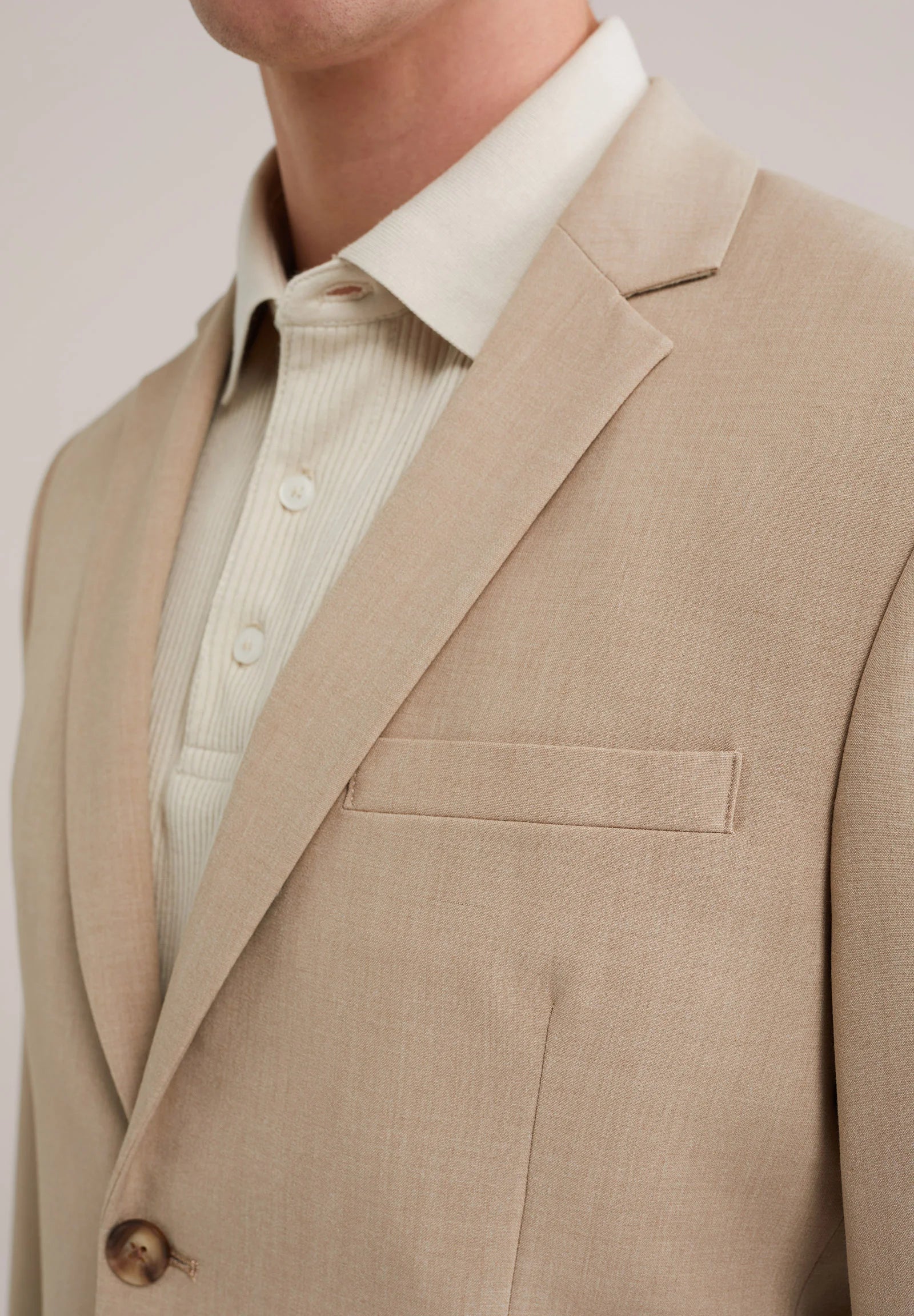 Blazer Regular Fit Alfaiataria Masculino - Bege