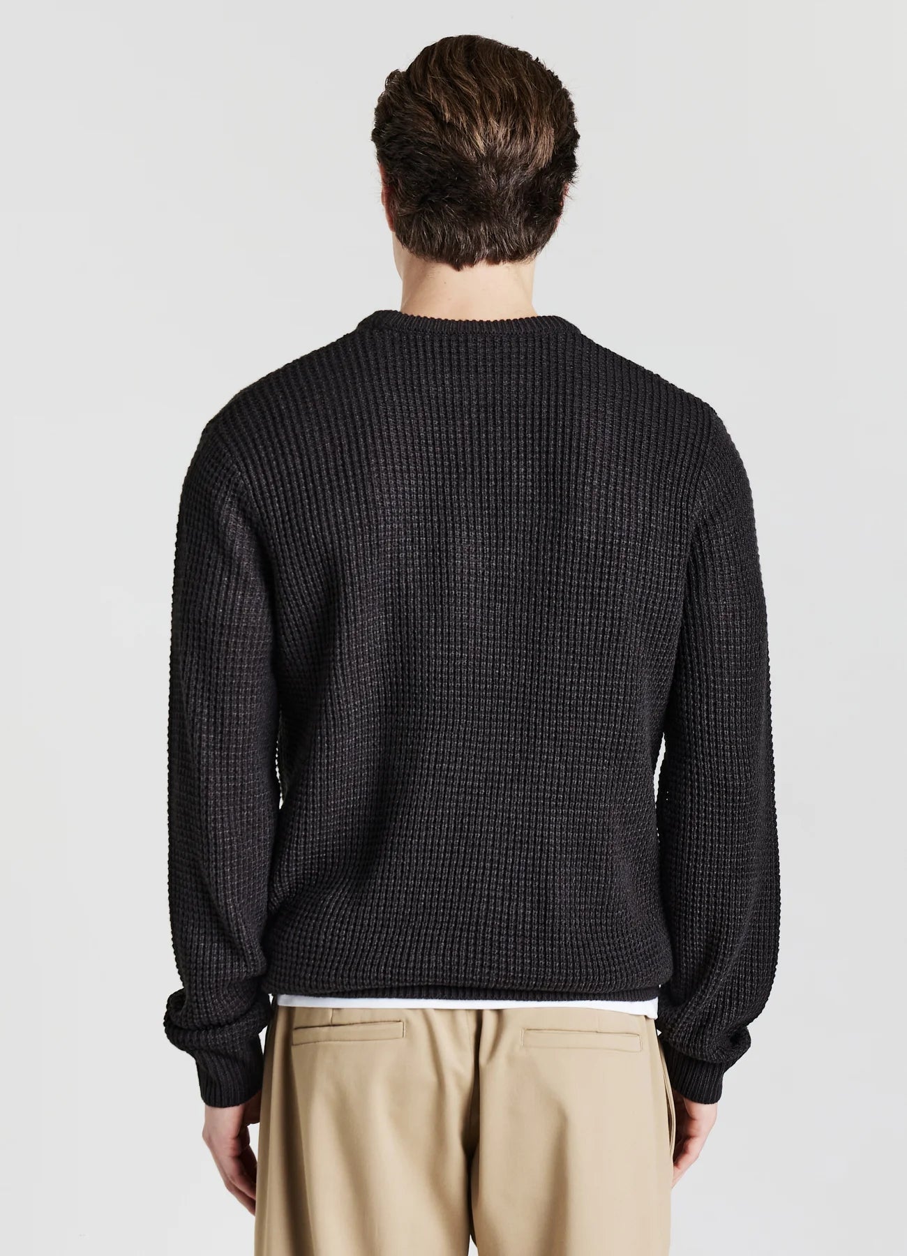 Suéter Masculino Gola Redonda em Poliacrílico - Preto