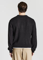 Suéter Masculino Gola Redonda em Poliacrílico - Preto