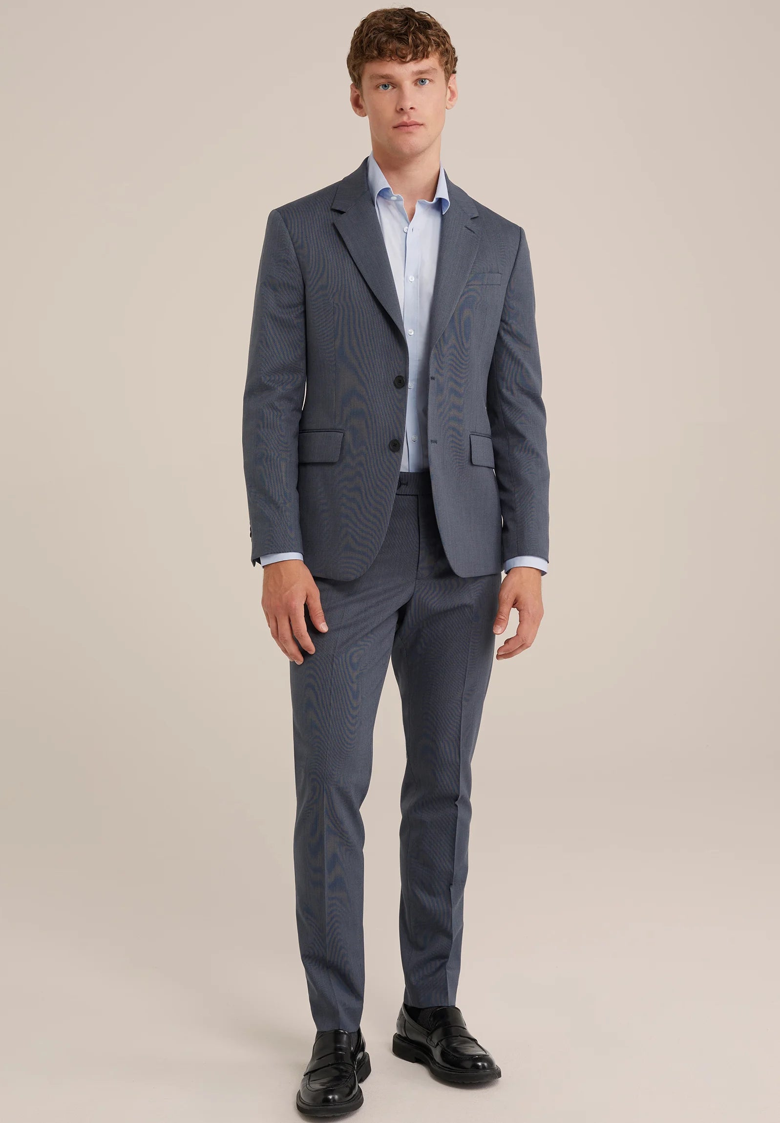 Camisa Social Masculina Alfaiataria Clássica - Azul claro