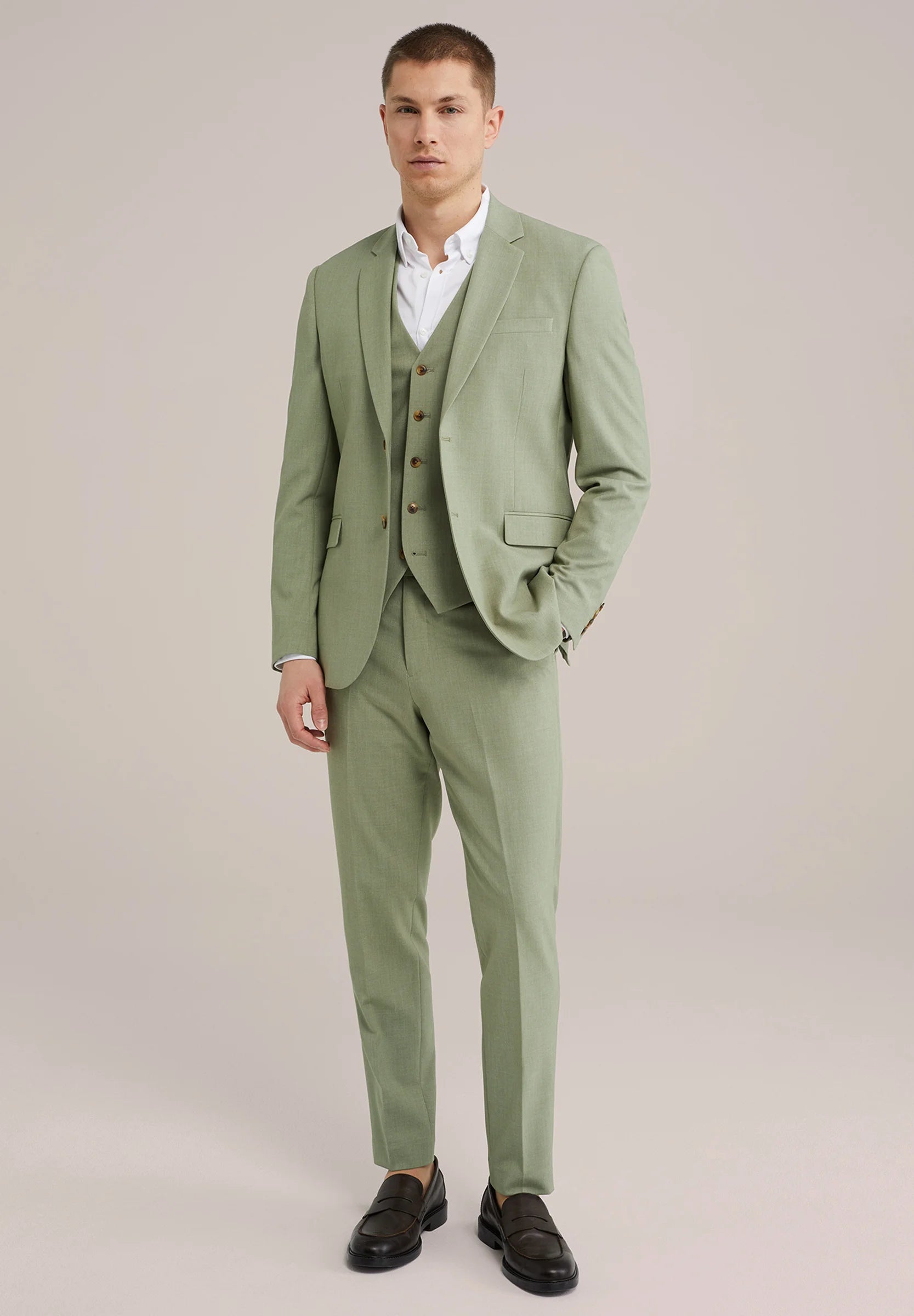 Colete Regular Fit Alfaiataria Masculino - Verde claro