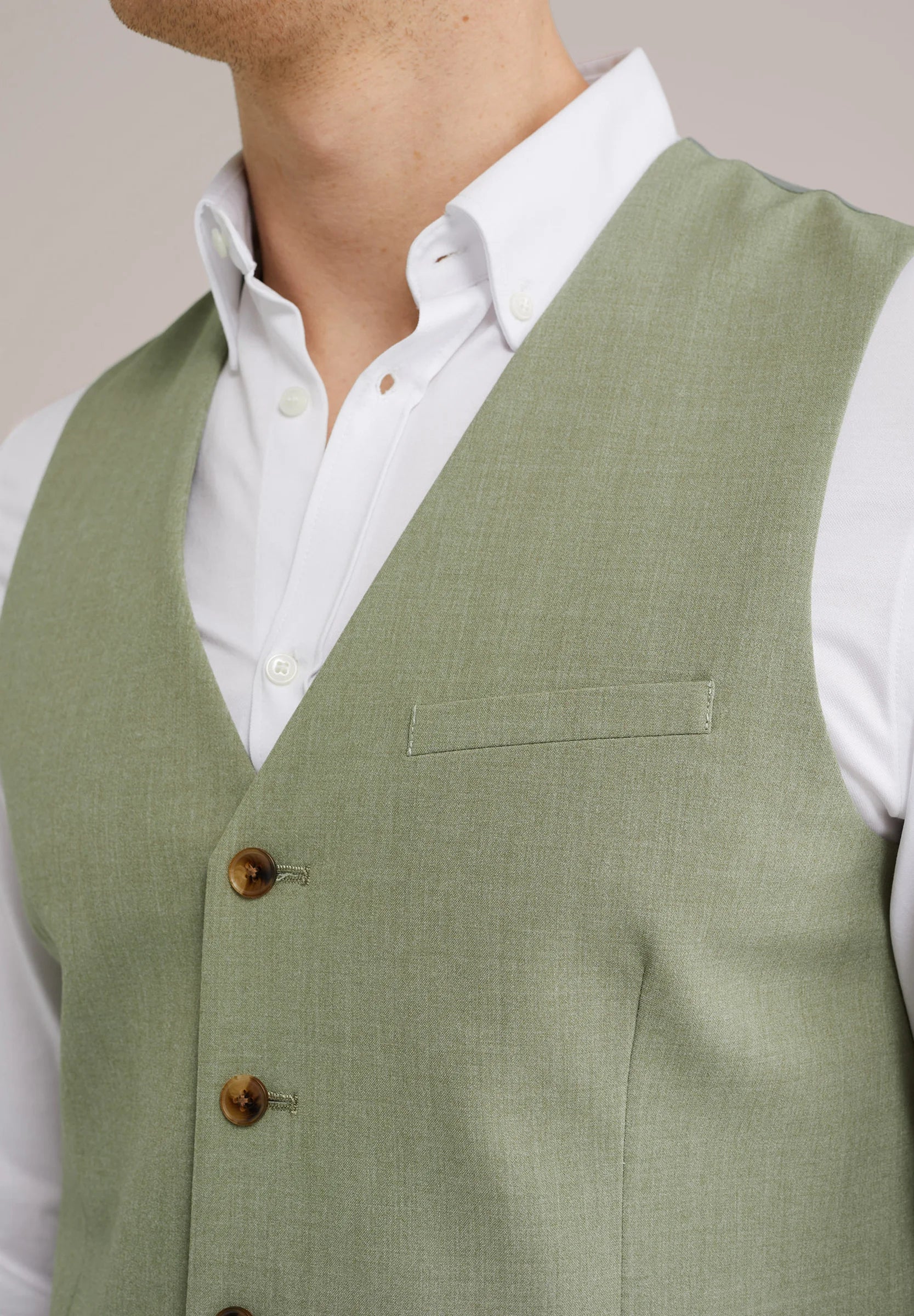 Colete Regular Fit Alfaiataria Masculino - Verde claro