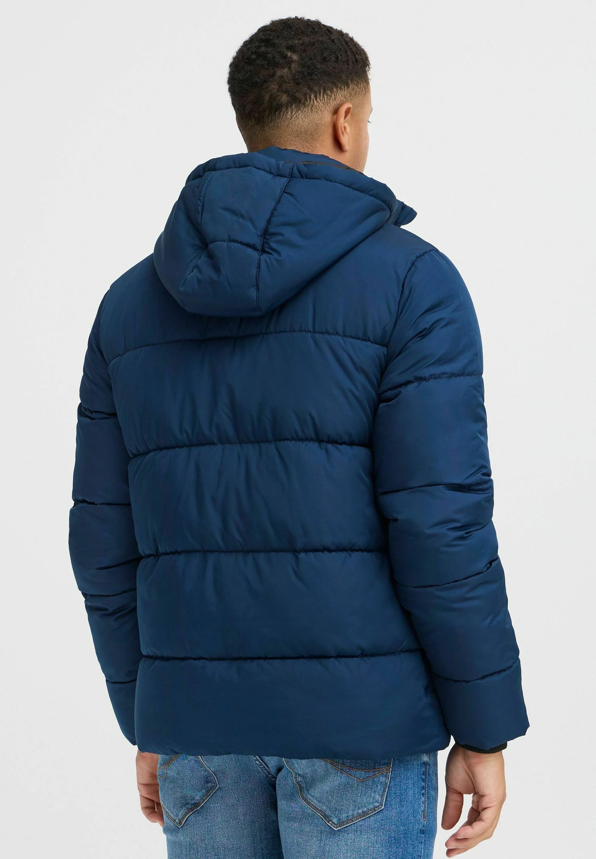 Jaqueta Puffer Ultraleve com Capuz - Azul