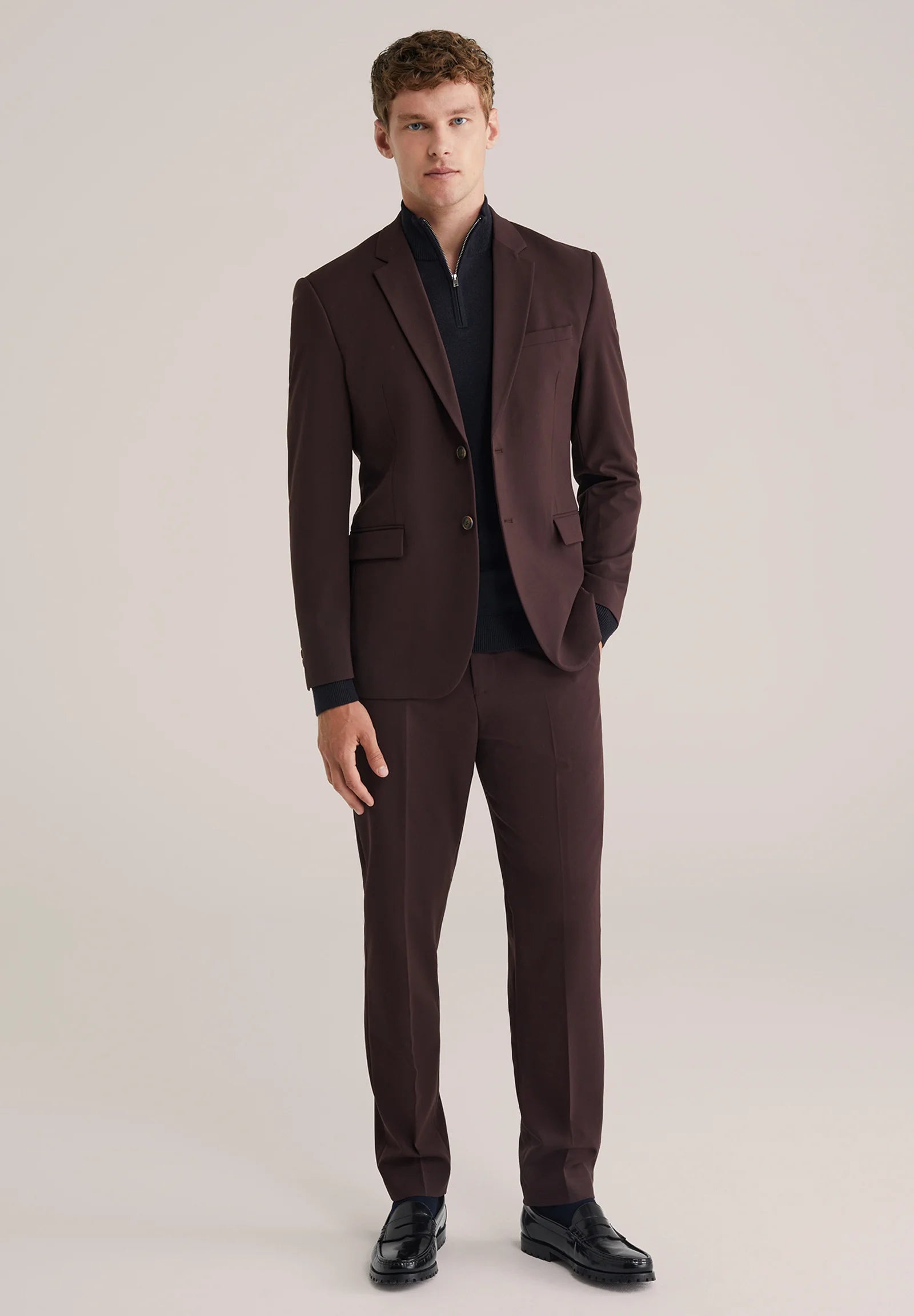 Blazer Regular Fit Alfaiataria Masculino - Marrom