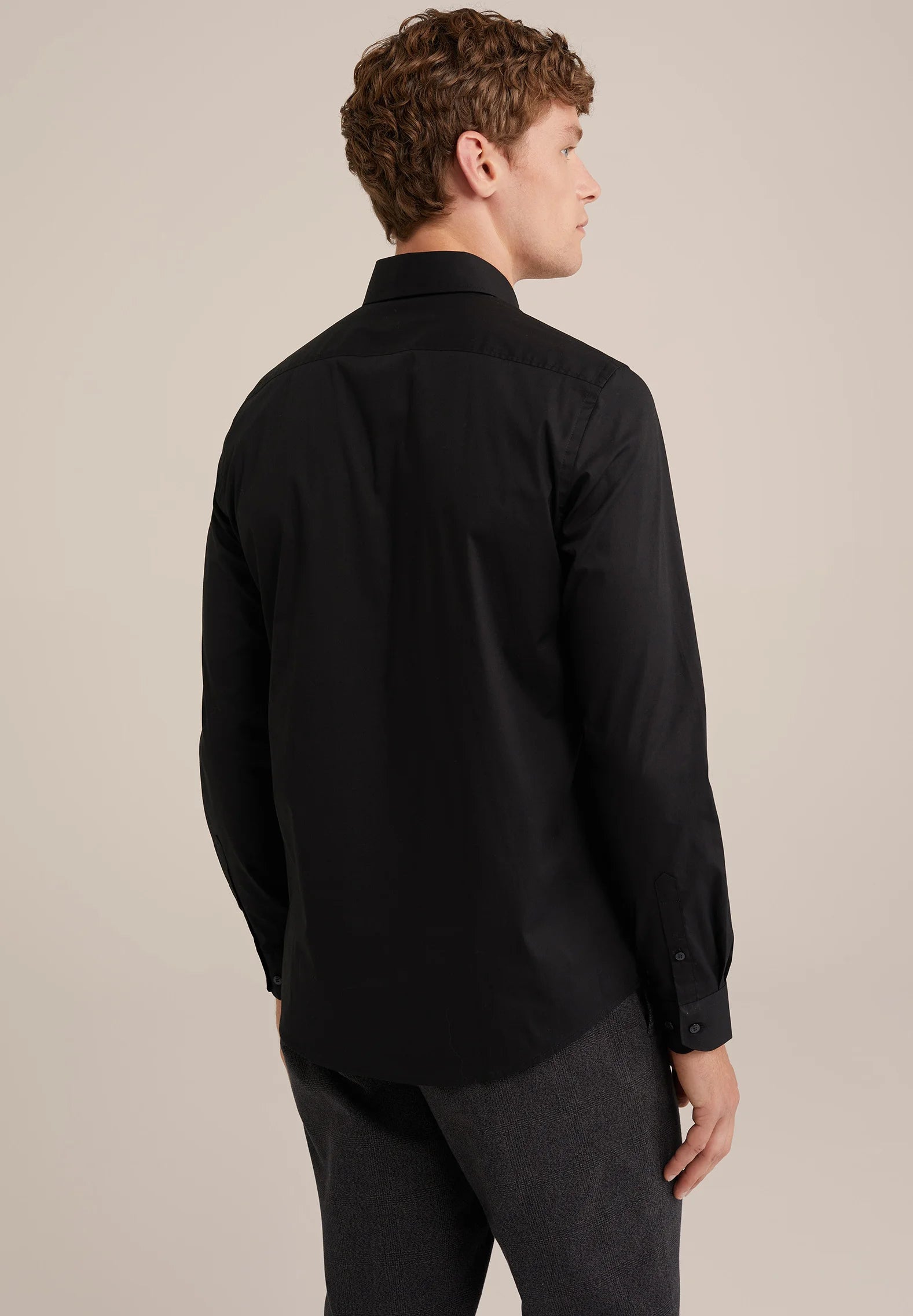 Camisa Social Masculina Alfaiataria Clássica - Preto