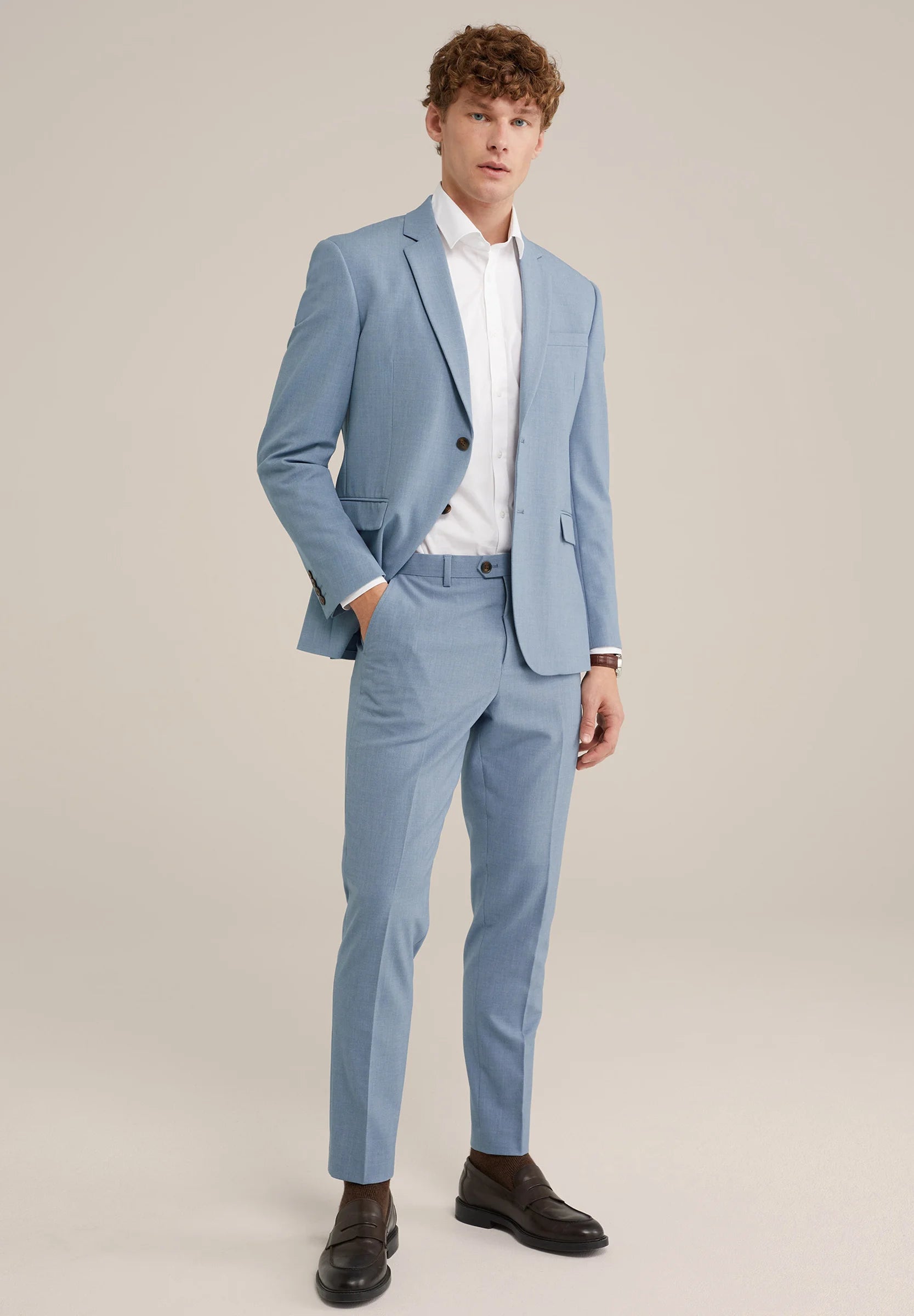 Calça de Alfaiataria Regular Fit - Azul claro