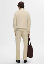 Cardigan Comfort com Gola Alta e Zíper - Bege