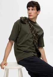 Camiseta Básica Masculina Oversized Gola Redonda - Verde