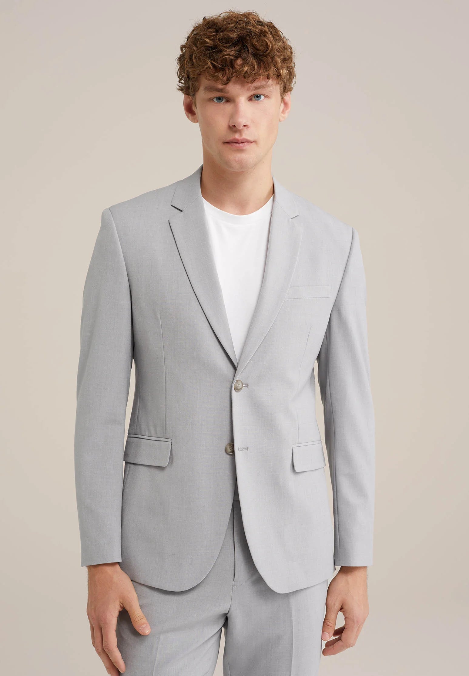 Blazer Regular Fit Alfaiataria Masculino - Cinza claro