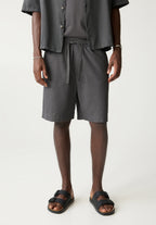 Bermuda em Linho - Cinza escuro