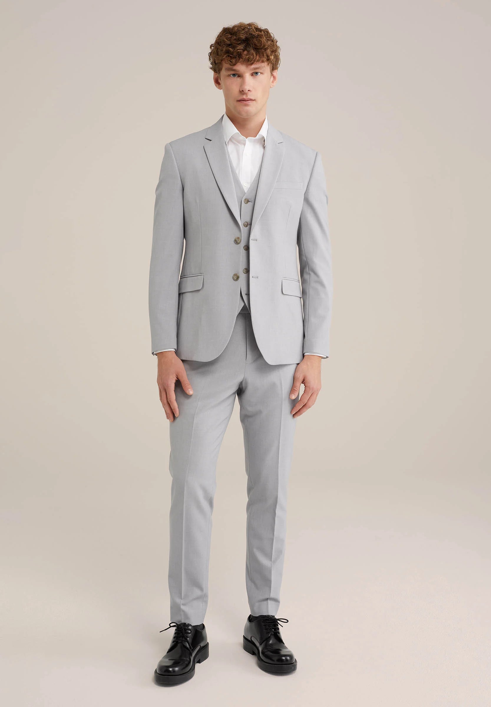 Blazer Regular Fit Alfaiataria Masculino - Cinza claro