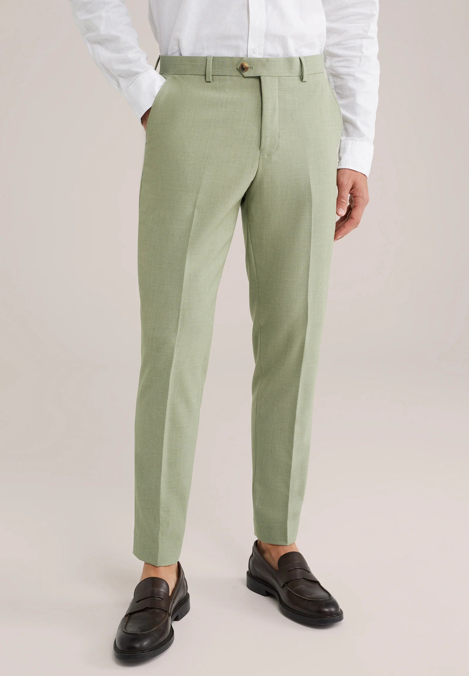 Calça de Alfaiataria Regular Fit - Verde claro