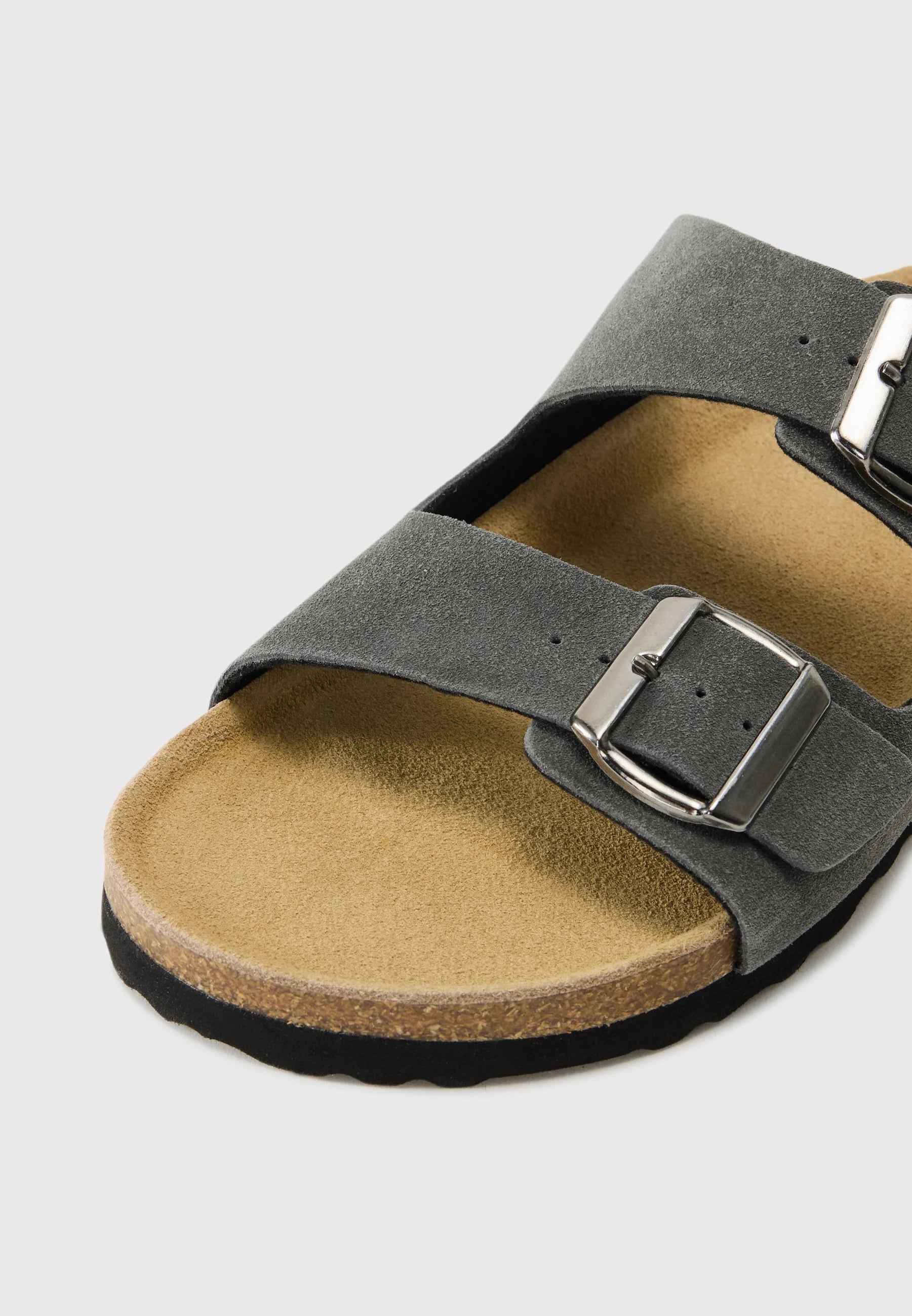 Sandália de Couro Rully - Cinza Escuro