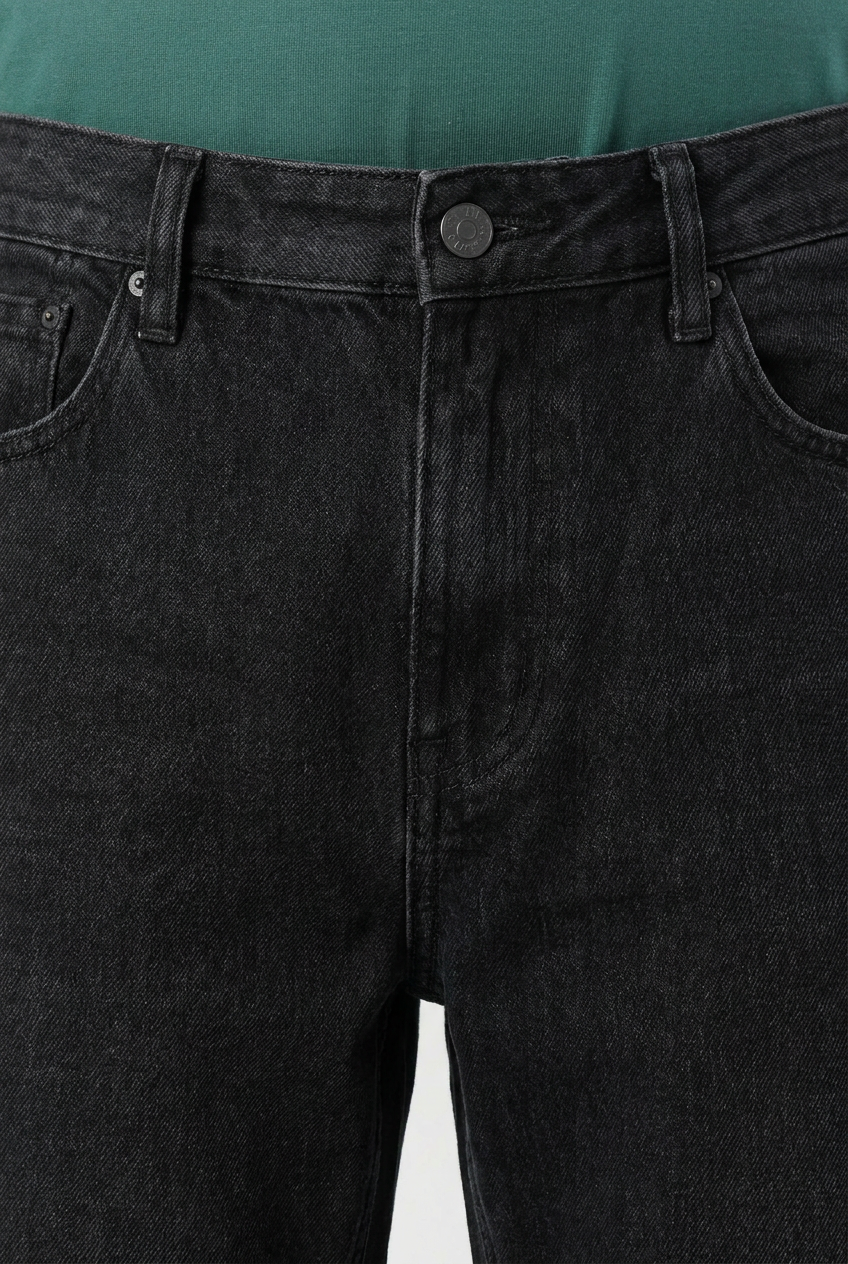 Calça Jeans Baggy - Preto