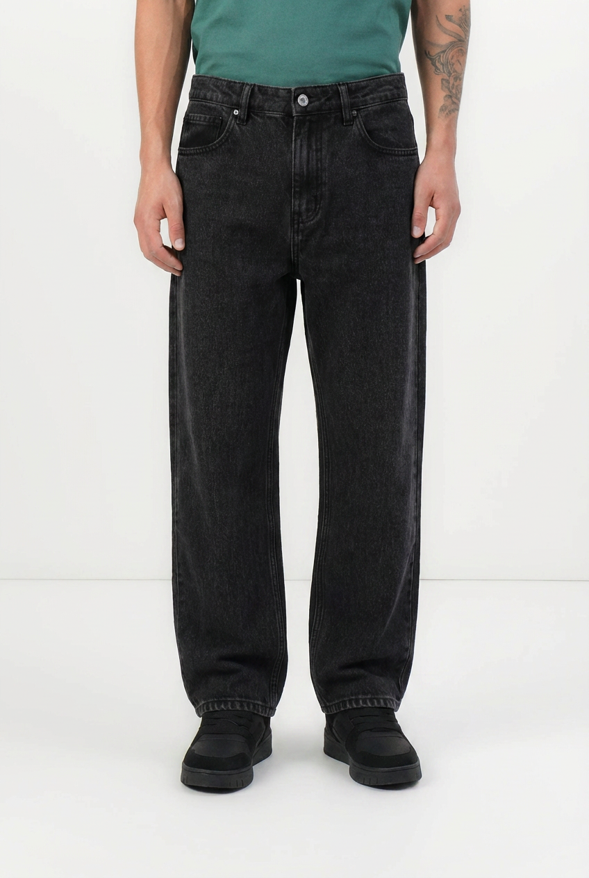Calça Jeans Baggy - Preto