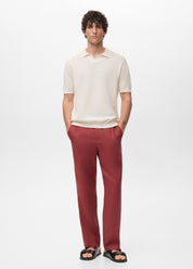 Camisa Polo em Tricô Texturizado - Branco