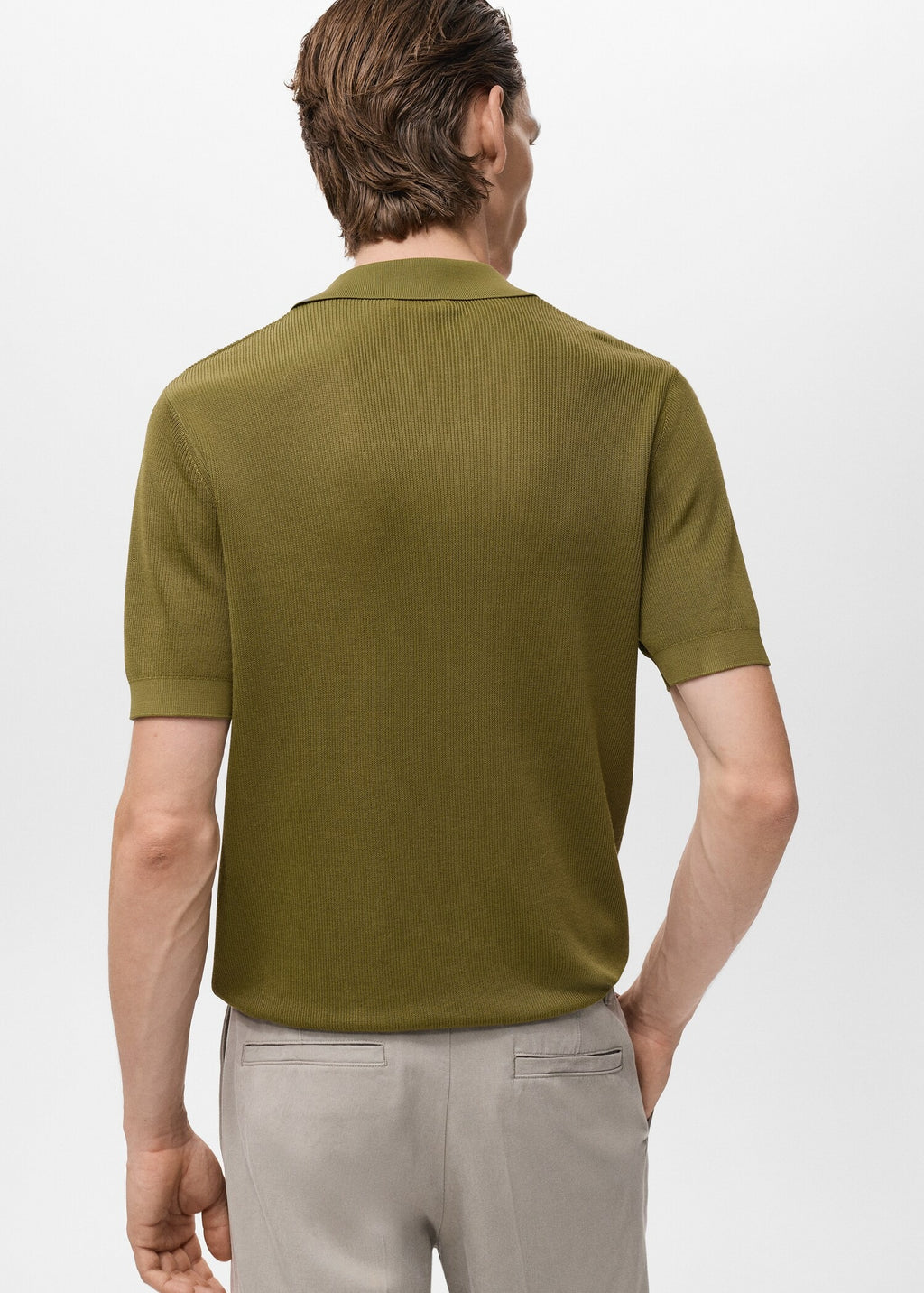Camisa Polo em Tricô Texturizado - Verde