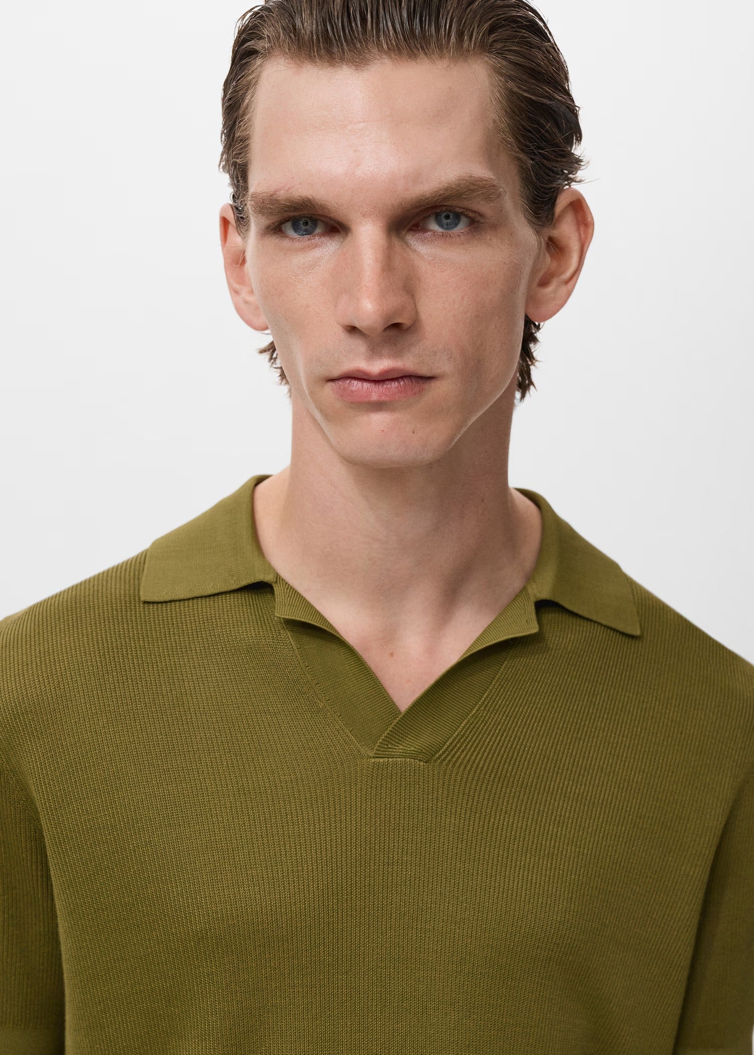 Camisa Polo em Tricô Texturizado - Verde