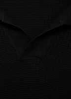 Camisa Polo em Tricô Texturizado - Preto