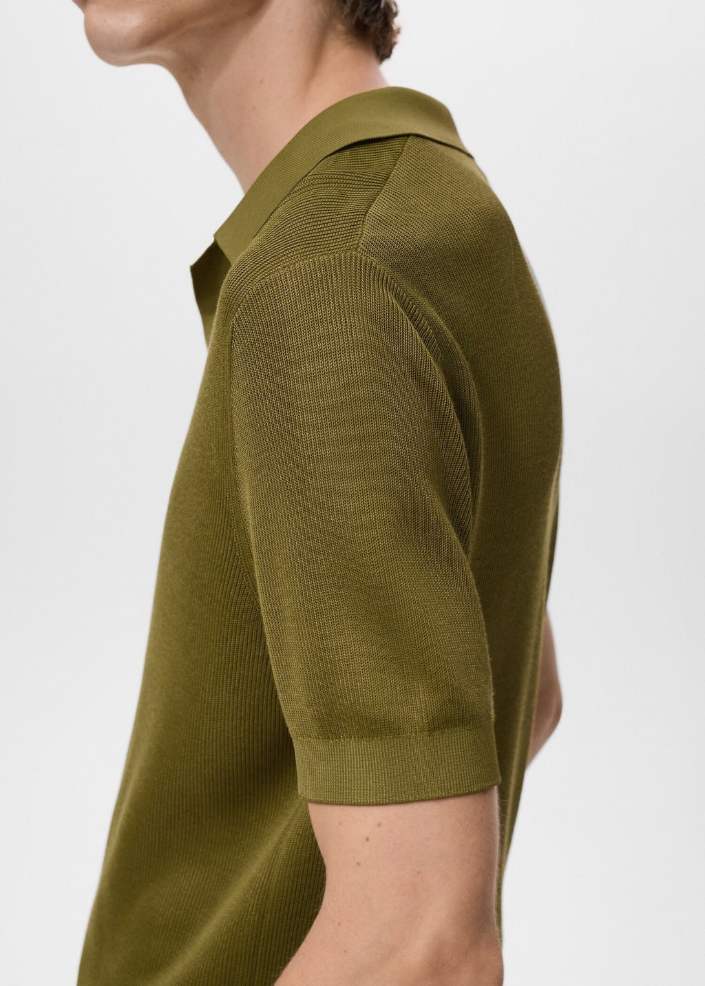 Camisa Polo em Tricô Texturizado - Verde