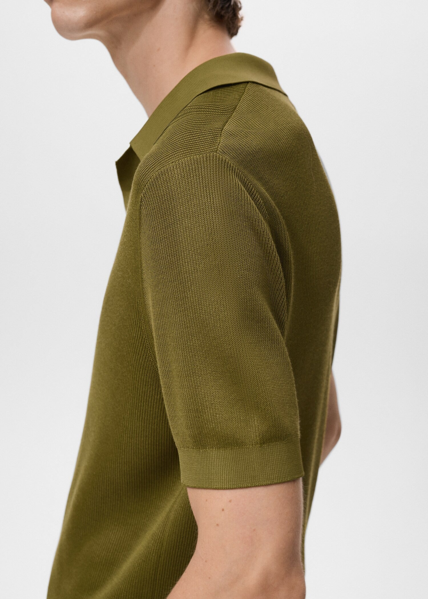 Camisa Polo em Tricô Texturizado - Verde