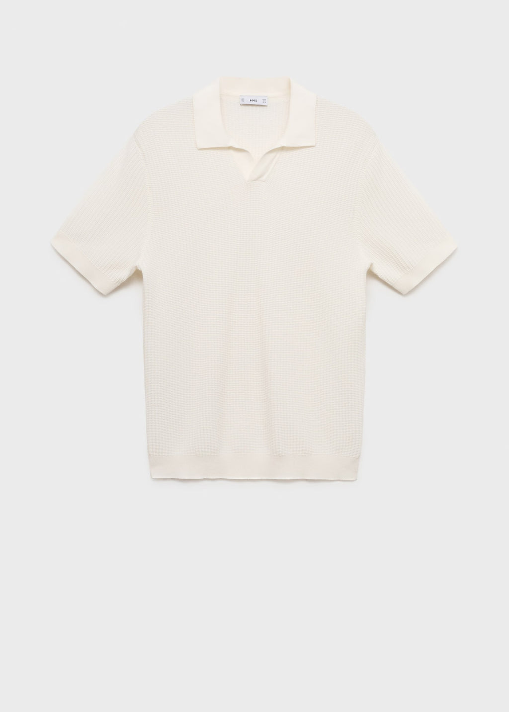 Camisa Polo em Tricô Texturizado - Branco