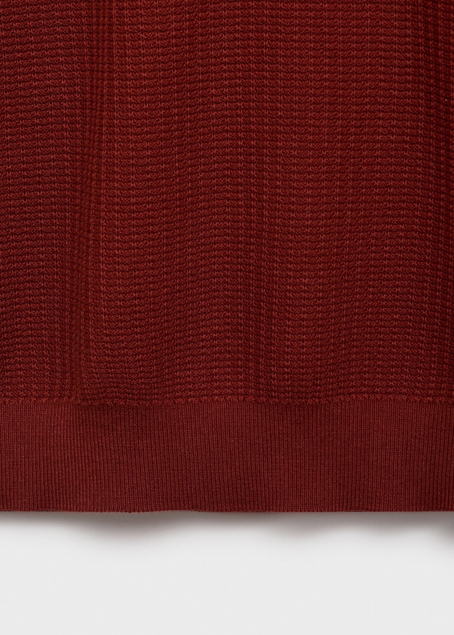 Camisa Polo em Tricô Texturizado - Vermelho
