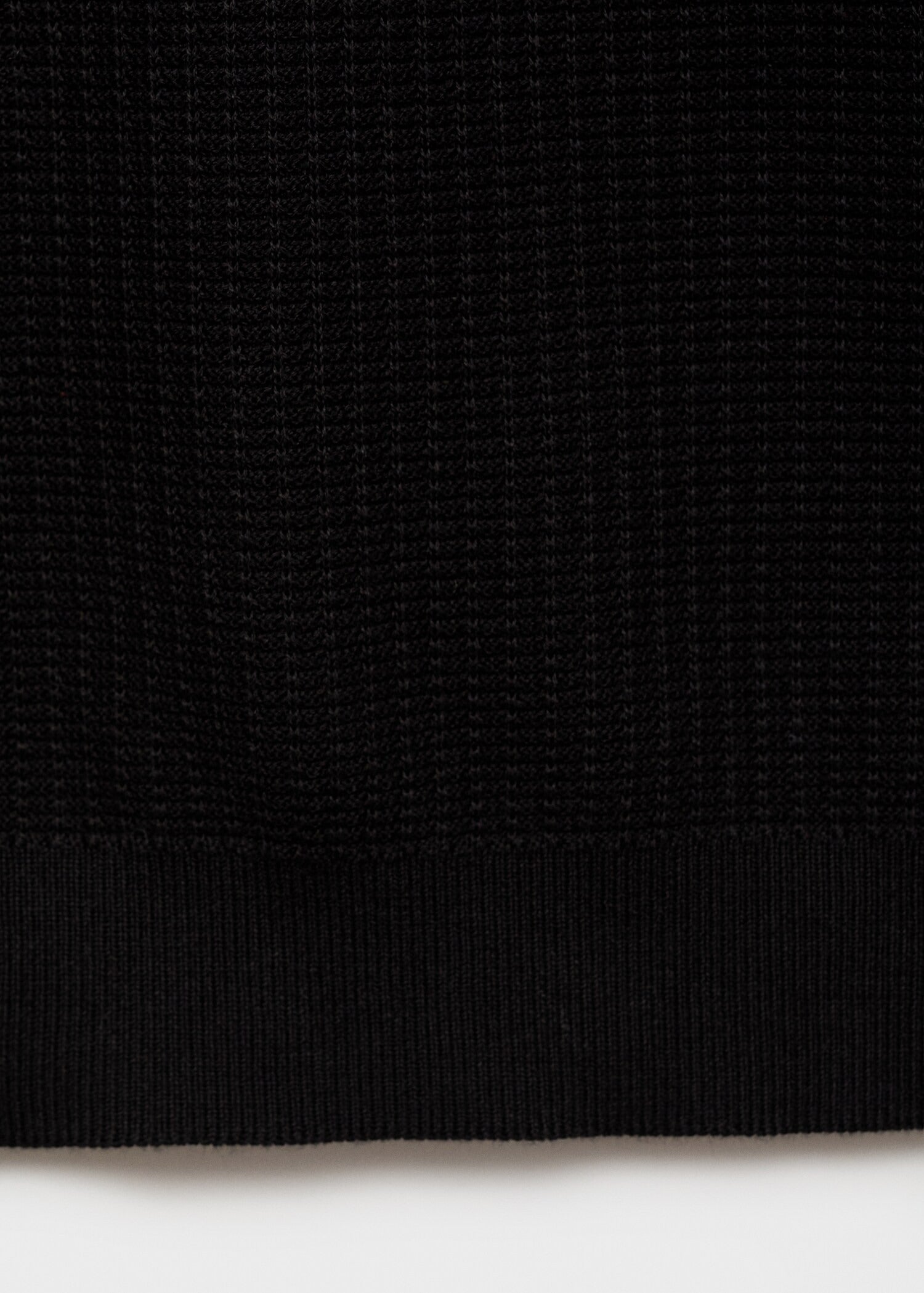 Camisa Polo em Tricô Texturizado - Preto