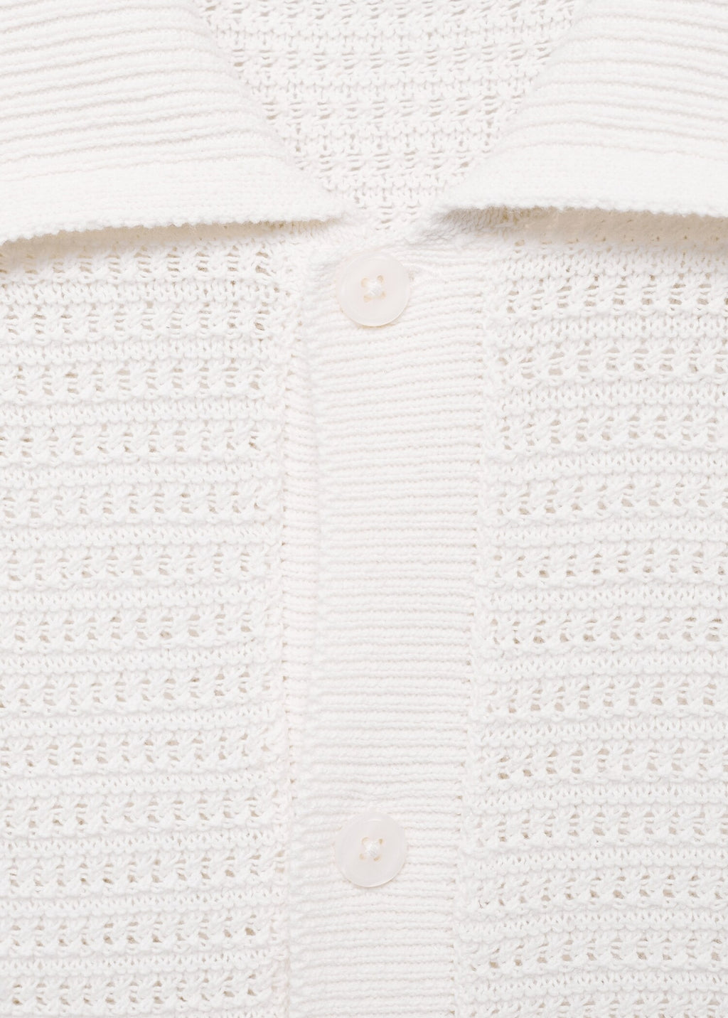 Camisa Polo em Crochê Malha Vazada - Branco