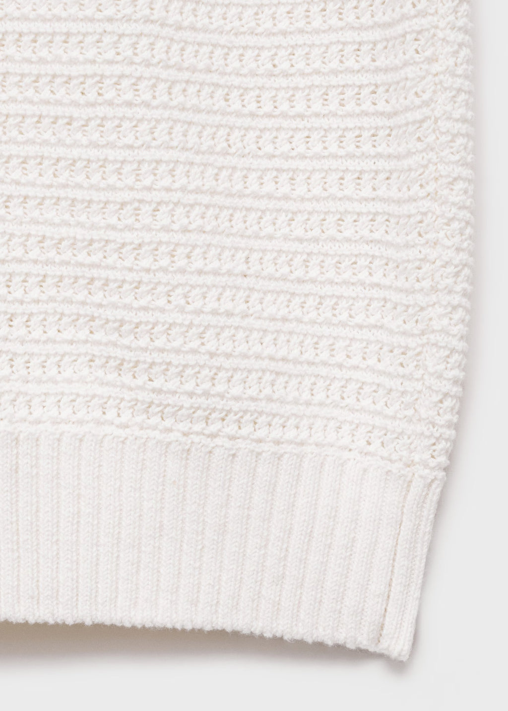 Camisa Polo em Crochê Malha Vazada - Branco