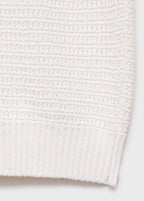 Camisa Polo em Crochê Malha Vazada - Branco