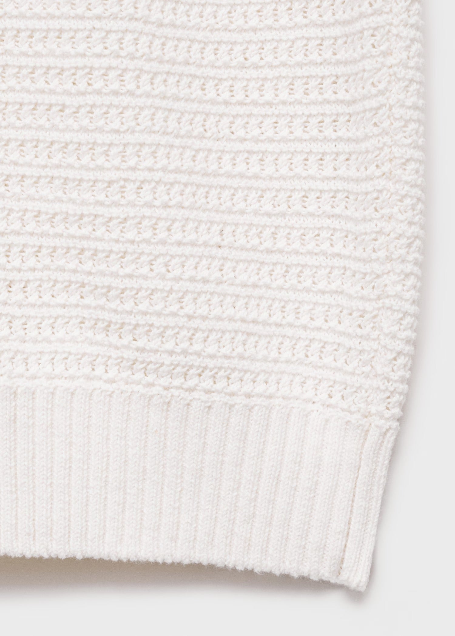 Camisa Polo em Crochê Malha Vazada - Branco