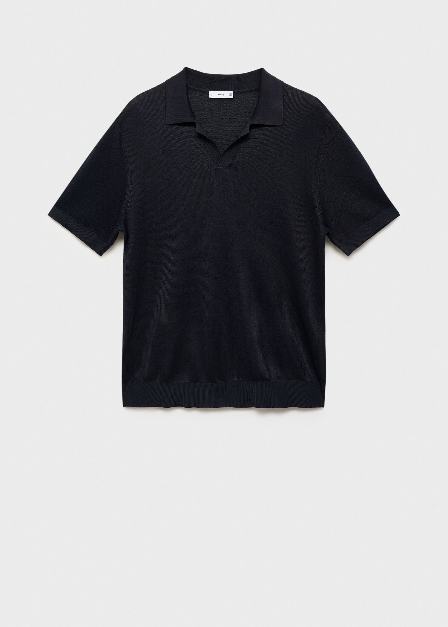 Camisa Polo em Tricô Texturizado - Azul marinho